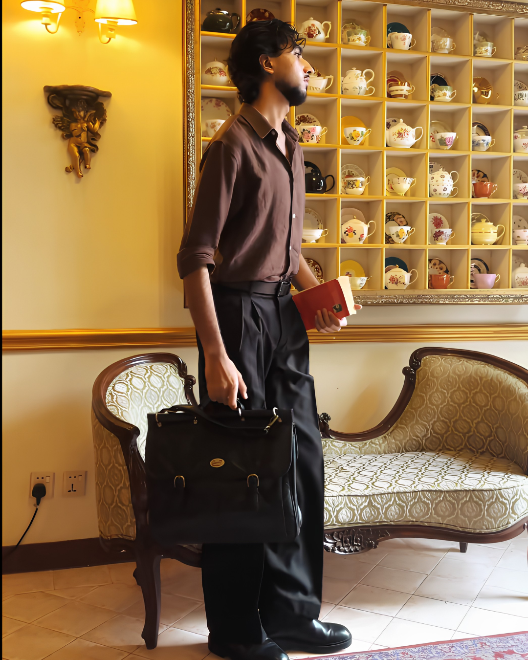 Black Wide Leg Pleated Milano Pants - LARO PIANA