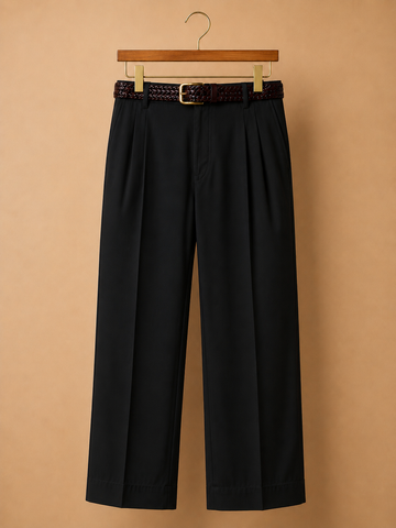 Black Wide Leg Pleated Milano Pants