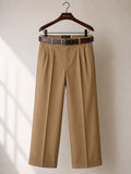 Camel Wide Leg Pleated Milano Pants