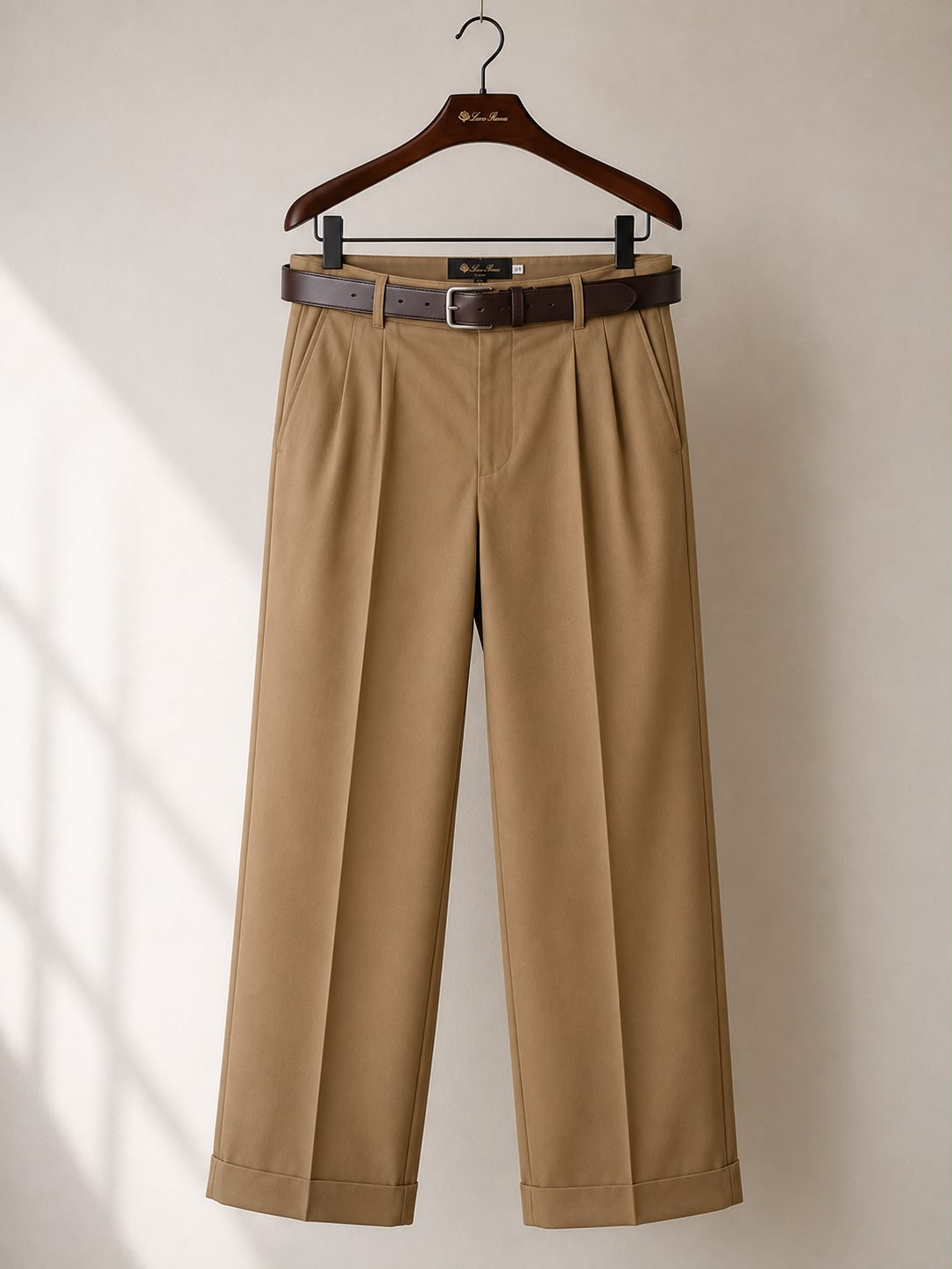 Camel Wide Leg Pleated Milano Pants