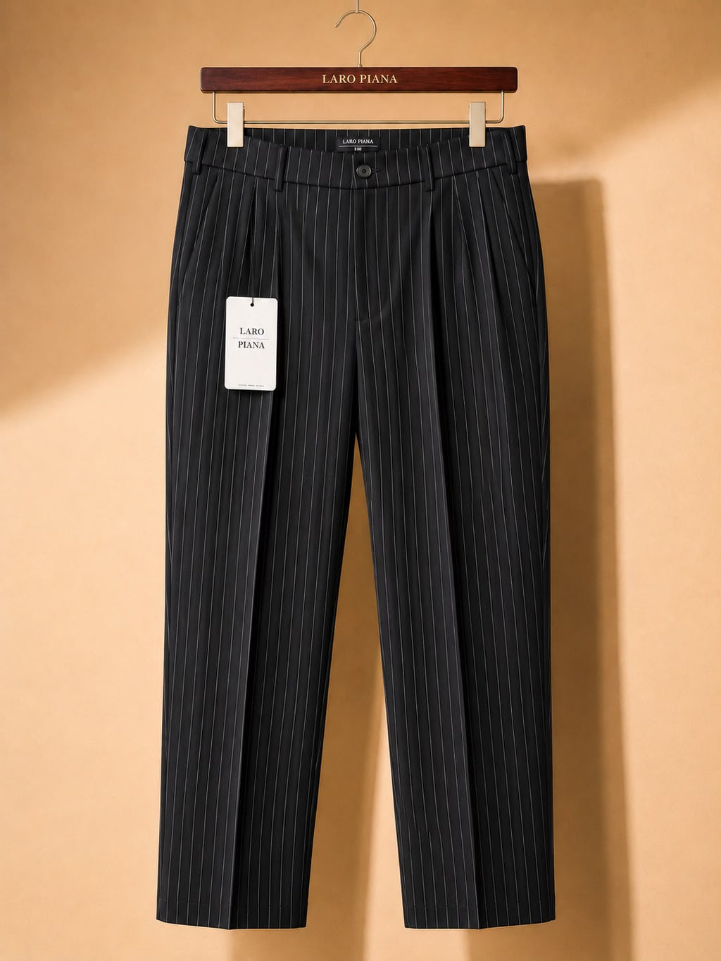 Pinstripe Wide Leg Pleated Milano Pants